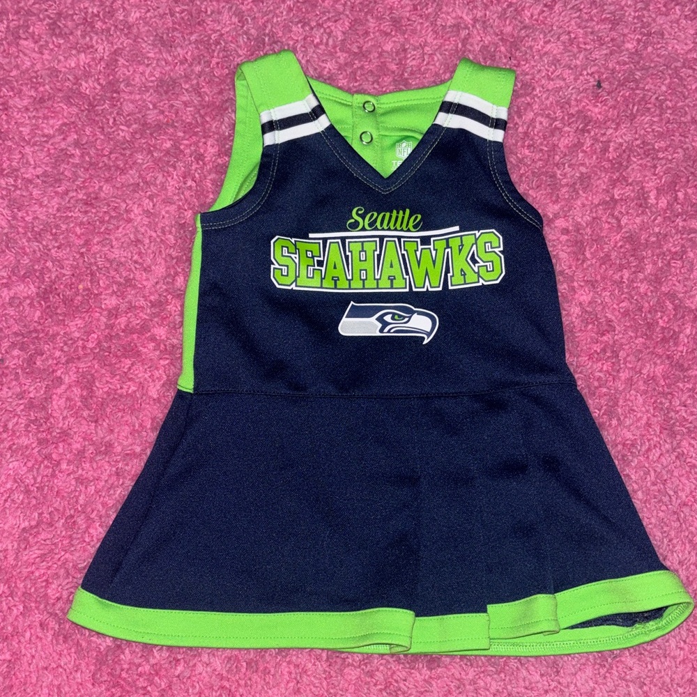 Girls Navy and Neon Green Cheer Dress